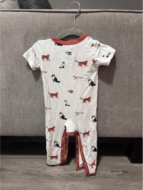 Kyte Baby Cat print short sleeve romper 3-6 months